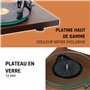 Lenco LBT-225WA - Tourne-disque à courroie avec Bluetooth® et anti-patinage - Tourne-disque avec plateau en verre - Marron foncé