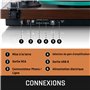Lenco LBT-225WA - Tourne-disque à courroie avec Bluetooth® et anti-patinage - Tourne-disque avec plateau en verre - Marron foncé