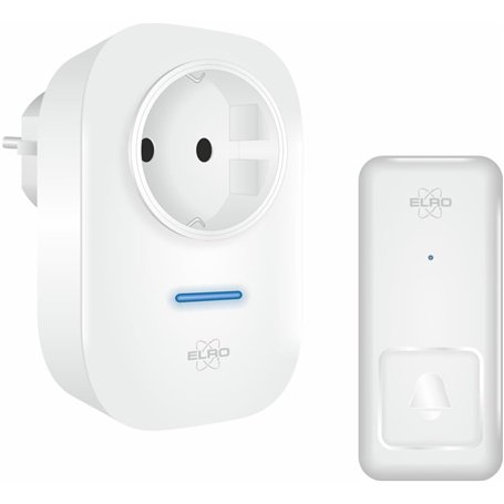 ELRO DB4000 Kit de sonnette de porte cinétique sans fil avec récepteur enfichable et prise de courant