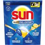 Sun - Pro Expert - Capsules Lave Vaisselle - Action 4 en 1 - Citron - Elimine 100% des taches brûlées de +72h - dégraissent en P