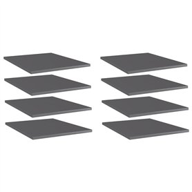 vidaXL Étagère 8 étagères en aggloméré Gris Brillant 40 x 50 x 1