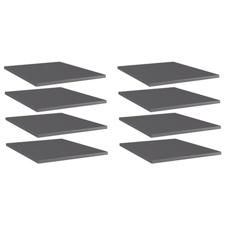 vidaXL Étagère 8 étagères en aggloméré Gris Brillant 40 x 50 x 1
