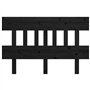 Tête de lit Noir 203,5x3x81 cm Bois massif de pin
