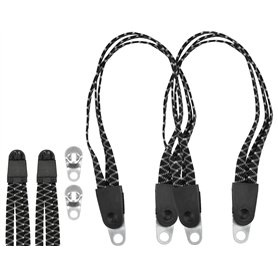 Reliures rapides robustes pour vélo avec crochets en métal I 2 pièces noir élastique