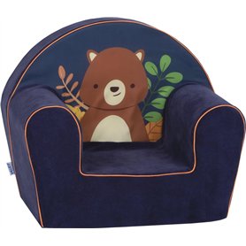 Kidsdouche Gomoor Fauteuil Ours Pour Enfant Dès 1 An - Canapé Bébé - Housse Lavable 100% Coton - Rembourrage en Mousse
