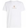 Calvin Klein T-Shirt Manches Courtes Homme Shadow Logo Tee Regular Fit, Blanc (Bright White), XL