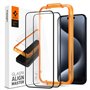 Spigen AlignMaster Verre Trempé Compatible avec iPhone 15 Pro