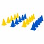 8LevelUp Lot de 20 cônes de 18 cm (10 cônes jaunes et 10 cônes bleus – Flexibles, sûrs et robustes) avec sac pour football, équi