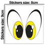 SkinoEu® 2 x Autocollants Stickers Vinyle Paire Yeux Jaune Casque Eyes Voiture Camion Fenêtre Porte Auto Moto Vélo Tuning B 76