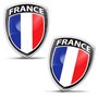 Biomar Labs® 2 x 3D Flexibles Autocollant Badge Stickers Drapeau National France Le Français Emblème Voiture Auto Moto F 145