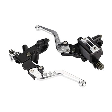Levier de frein de moto 1 paire 7/8 "22mm embrayage de frein de moto en aluminium universel(Argent)