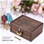 Boîte à Bijoux en Bois rétro rétro Vintage Coffre au trésor en Bois Coffre à Bijoux pour bagues Bracelets Boucles d'oreilles Col