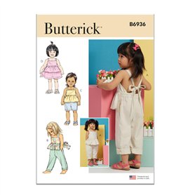Butterick B6936A Patron de couture pour salopette et robe pour tout-petits