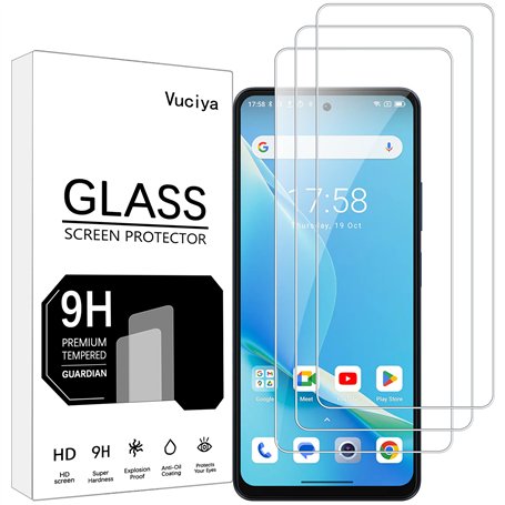 Vuciya Lot de 3 Verre Trempé pour Blackview Shark 8 Protection Écran 9H Dureté Vitre Film Résistant aux Rayures HD Ultra Transpa