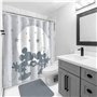 Rideau de Douche Disney Mickey et Minnie 178 x 182 cm - Décoration de Salle de Bains Grise en Tissu