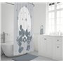 Rideau de Douche Disney Mickey et Minnie 178 x 182 cm - Décoration de Salle de Bains Grise en Tissu