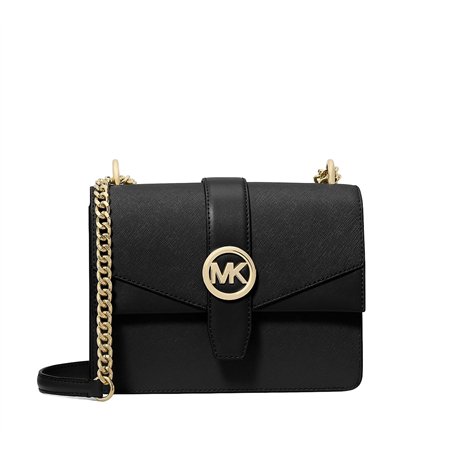 Michael Kors Greenwich Petit sac à bandoulière en cuir Saffiano Noir