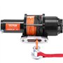 VEVOR Treuil Électrique VTT UTV Capacité de Traction 2041 kg 12 V CC, Corde Synthétique 12 Brins Φ 0,6x1188,7 cm, Guide-câble, T