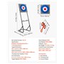 VEVOR Jeu de Lancer de haches, Cible en Plastique avec 8 haches de Lancer, Cadre en Acier Pliable, Rangement Facile, Placement S