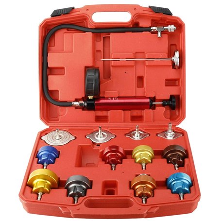 FreeTec Testeur de Pression d'essence 14pc Kit de testeur de Fuite de Pression de Pompe de radiateur