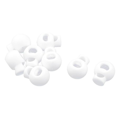 sourcing map 8PCS Arrêt de Cordon Verrous de cordon Plastique Monotrou Design Bascule Bouchon Ajustable Serrure Blanc