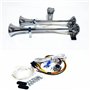 YIYDA Klaxon de camion Air Horn 24V Klaxon pneumatique Klaxon de voiture argent Haut-parleur 165db Horn Chrome Zinc Double tube