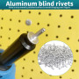 Lot de 100 Rivet Aveugles en Aluminium, Rivets Pop 4,8 x 13 mm Bride Rivet Pop Tete Large pour Métal Bois Plastique (argenté)