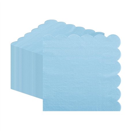 CEILIWEN Lot de 100 serviettes de table en papier de qualité supérieure - Bleu layette - 33 x 33 cm - Élégantes couleurs unies -