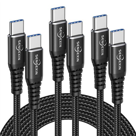 Câble USB C vers USB C[1M+2M+2M/Lot de 3]