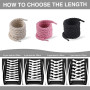 Lot de 3 Paires Lacets Corde 8mm - 160cm pour Air Force 1 - Coton Tressé Rond - Style Rétro pour Sneakers & Chaussures de course