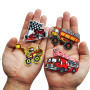 Lot de 14 Écussons thermocollants ou à coudre pour enfants, motifs bus, voiture de course, camion de pompiers, voiture, idéal po