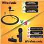 Professionnelle Lavalier Lapel Microphone Omnidirectionnel avec système Easy Clip on, Micro Cravate Parfait pour l’Enregistremen
