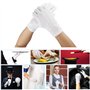Gants de Coton Blanc 5 Paires Gants de Travail Gants de Protection Réutilisable Gants d'Inspection Extensibles Monnaie Bijoux Ar