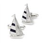 Mr.Van Boutons De Manchette Bateau à Voiles Plaqué Rhodium pour Hommes Chemise Business Mariage Ou comme Cadeau d'anniversaire