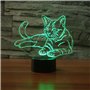 YTDZLTD Lampe 16 Couleurs Changeantes LED Illusion Optique 3D Chat Nuit Télécommande et Smart Touch Dimmable 4 Modes d'Éclairage