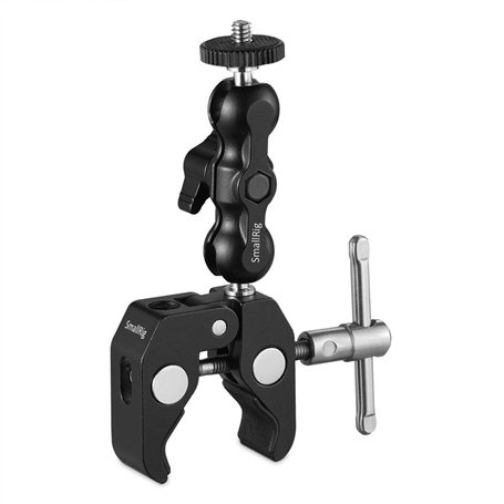 SMALLRIG Pince à Rotule Multifonctionnelle Adaptateur Double Ball avec Rod Clamp et 1/4'' Vis Standard 2164