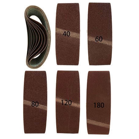 Goodway Lot de 20 bandes abrasives en tissu - 75 x 533 mm - Grains mixtes (4 x grain 40/60/80/120/180) - Idéal pour ponceuse à b