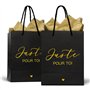 2 Sacs Cadeaux Juste Pour Toi avec 4 Feuilles Papiers de Soie Doré Sac 23x18x10cm pour Mariage Anniversaire Cérémonie Cadeau Inv