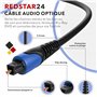 Câble optique Toslink de 3 m - Câble numérique - Câble audio - Contacts dorés - Fibre optique - SPDIF Digital compatible avec ba