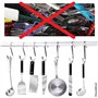 Crochets plats en forme de S - Pour ustensiles de cuisine, outils de garage ou de jardin, etc. - Acier inoxydable véritable robu