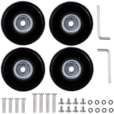 Nizirioo Lot de 4 Roulettes de Rechange en Caoutchouc pour Valise - 50 mm