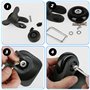 Nizirioo Lot de 4 Roulettes de Rechange en Caoutchouc pour Valise - 50 mm, Pivotantes, Avec Pièces de Rechange pour Essieux en M