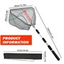 Sporgo Épuisette pliable rétractable : 130 cm - Épuisette triangulaire avec sac de rangement - Épuisette de pêche portable pour