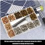 Nizirioo Lot de 360 Rivets pour Cuir 3 Couleurs à Double Capuchon, 3 Tailles Avec Maillet en Caoutchouc, Boutons Pression Avec P