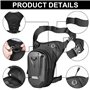 Sacoche de jambe de moto - Étanche - Coque rigide - Pour homme et femme - Multipoches - Sacoche de cuisse de moto - Sac banane p