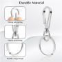 Zhjuju Mousqueton Métallique avec Porte-Clés, 10 Pièce Mousqueton Détachable Pivotant Métal Anneaux Porte Clé Crochet Porte Clef