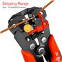 Relota Pince à Dénuder Automatique, Pince à Sertir 200mm 3 en 1, Pince Automatique Multifonction pour Fils 10-24AWG, Auto-réglab