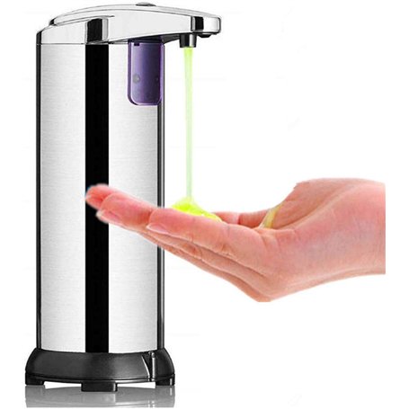 HJRUIUA Distributeur de Savon Electrique en Acier Inoxydable avec Base