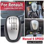 Kakulkomen Pommeau de levier de vitesse manuel 6 vitesses pour Renault/Laguna MK3 2007-2014 en cuir PU 2008 2009 2010 2011 2012