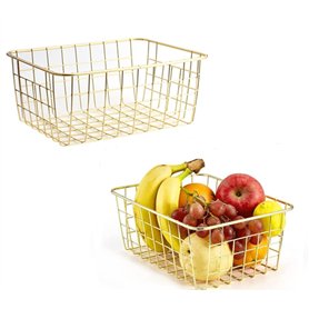 Lot de 2 paniers de rangement en fil métallique pour salon